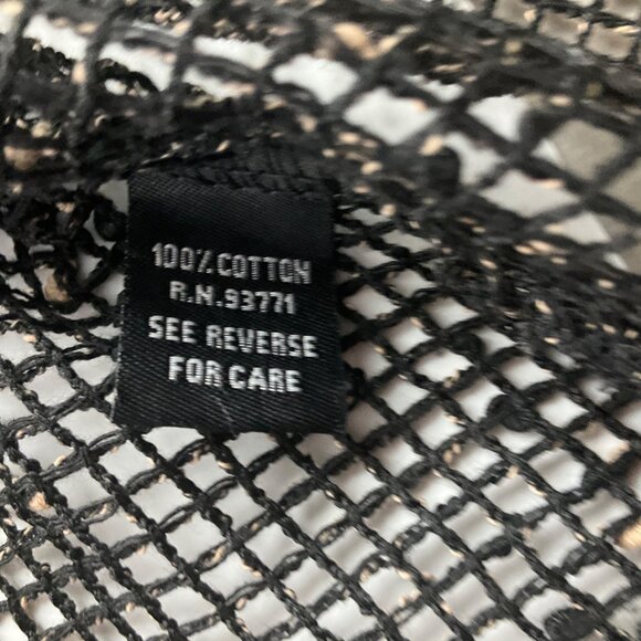 Kaktus XL Cardigan Tunic Top Black Mesh Open Knit Button Front Cotton Sheer - Picture 4 of 8